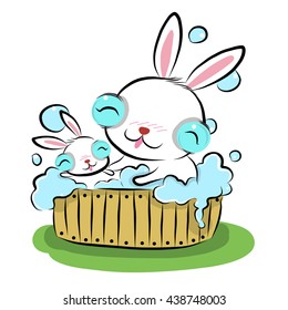 vector illustration of cute cute-rabbit cartoon drawing style