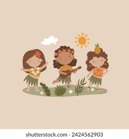 vector illustration of cute dancers