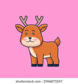 Vector Illustration of Cute Deer