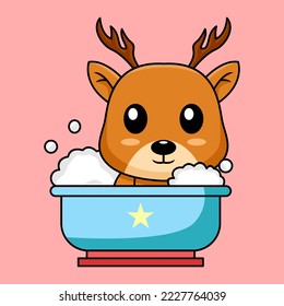 Vector illustration of cute deer cartoon character