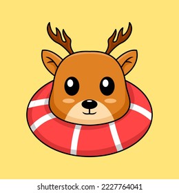 Vector illustration of cute deer cartoon character