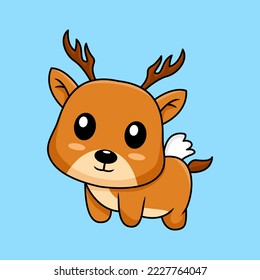 Vector illustration of cute deer cartoon character