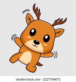 Vector illustration of cute deer cartoon character