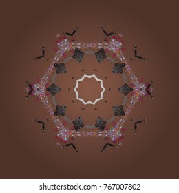 Vector illustration. Cute design. Holiday design for Christmas, New Year fashion prints. Brown, gray and violet snowflakes. Christmas background with snowflakes abstract background.