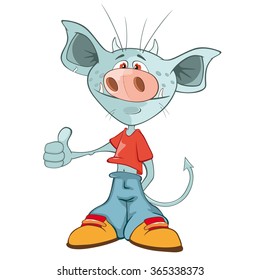 Vector Illustration of a Cute Devil. Cartoon Character