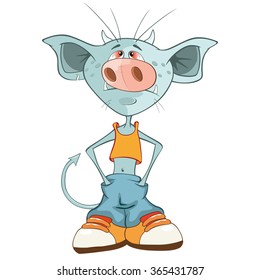 Vector Illustration of a Cute Devil. Cartoon Character