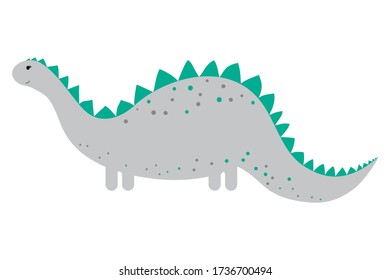 Vector illustration of cute dinosaur. Cartoon dinosaur. Funny dino.