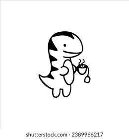 ilustración vectorial de personajes de dinosaurios bonitos