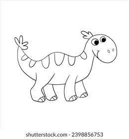 Vector illustration. Cute dinosaur, drawing for children. Colorful hand drawn dinosaur in cartoon style. illustration of dinosaurs isolated on background