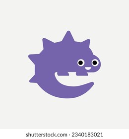 Vector illustration of cute dinosaur logo
