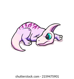 vector illustration of cute dinosaur on white background