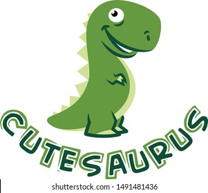 Vector illustration of cute dinosaur. It's perfect for kid T-shirt.