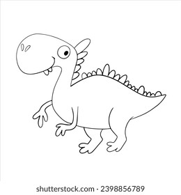 Ilustración vectorial lindo dinosaurio Tyrannosaurus, dibujo para niños. Dinosaurio colorido dibujado a mano al estilo de las caricaturas. Animación de dibujos animados