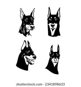 Vector illustration of cute doberman cartoon