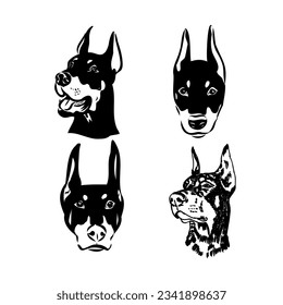 Ilustración vectorial de la tira cómica de doberman