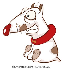 Vector Illustration of a Cute Dog. Cartoon Character 