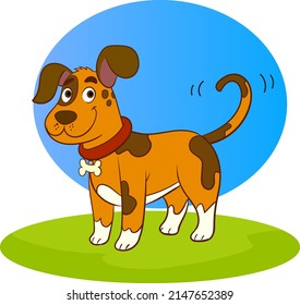 vector illustration of a cute dog in cartoon style