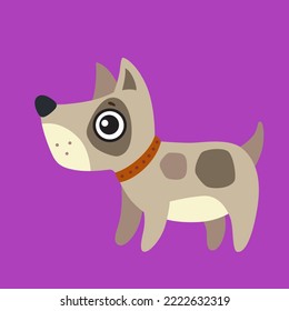 Vector illustration of cute dog in cartoon style