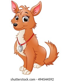 Vector illustration of  Cute dog cartoon 