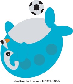 Vector illustration of cute dog design character while salto