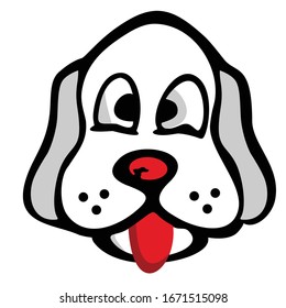 vector illustration of cute dog head cartoon