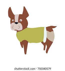 Vector illustration of cute dog isolated on white background