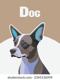 Vector illustration of a cute dog. Media for children's learning about animals. Educational media about the animal world.