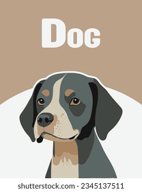 Vector illustration of a cute dog. Media for children's learning about animals. Educational media about the animal world.