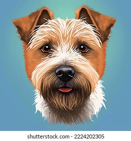 Vector illustration of cute dog portrait