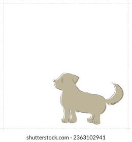 Vector illustration of a cute dog standing sideways with a simple touch.