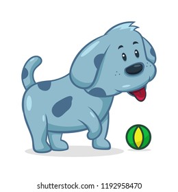 A vector illustration of cute dog with white background