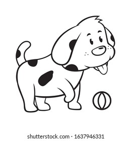 a vector illustration of cute dog with white background painting
