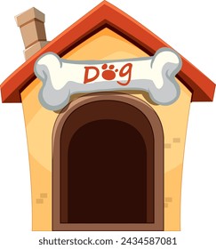 Vector illustration of a cute doghouse