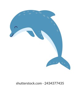 Vector illustration of a cute dolphin for design element