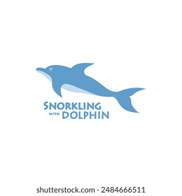 vector illustration of a cute dolphin logo icon.
