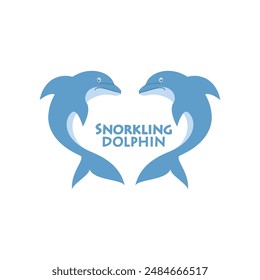 vector illustration of a cute dolphin logo icon.