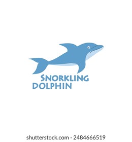 vector illustration of a cute dolphin logo icon.