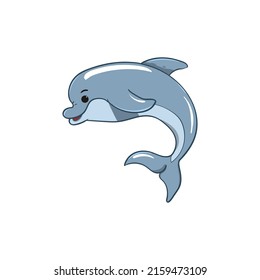 vector illustration of a cute dolphin on a white background