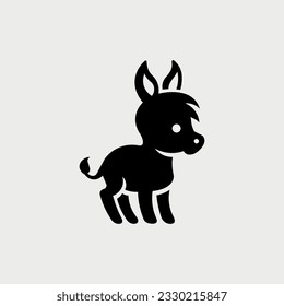 Vector illustration of cute donkey cartoon