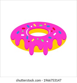ilustración vectorial de donut lindo sobre fondo blanco. color editable