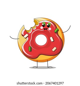 Vector illustration with cute donuts.Print for kids product or other thinks. Concept for donut shop or gift cards.