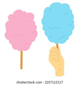 Vector illustration of cute  doodle asian food candy cotton for print ,design, greeting card,sticker,icon