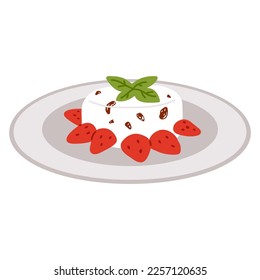 Vector illustration of cute doodle asian food red bean puddingi for print ,design, greeting card,sticker,icon