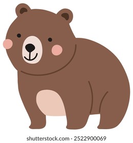 Oso lindo del doodle de la Ilustración vectorial para el sello digital, tarjeta de felicitación, etiqueta engomada, icono, diseño