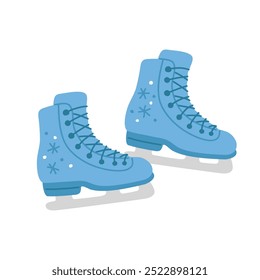 Ilustración vectorial lindo doodle figura patinaje zapatos para sello digital, tarjeta de felicitación, etiqueta engomada, icono, diseño