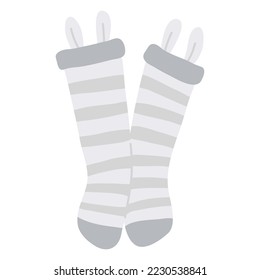 Vector illustration of cute doodle knee socks for digital stamp,greeting card,sticker,icon,design