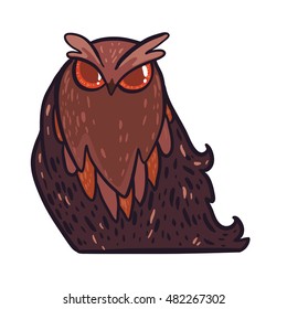 vector illustration with cute doodle owl