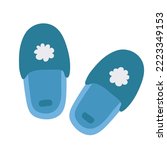 Vector illustration of cute doodle slippers for digital stamp,greeting card,sticker,icon,design