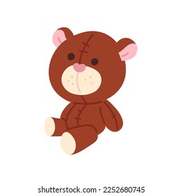 Vector illustration of cute doodle teddy bear for digital stamp,greeting card,sticker,icon,design