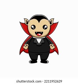 Vector Illustration Of Cute Dracula Halloween